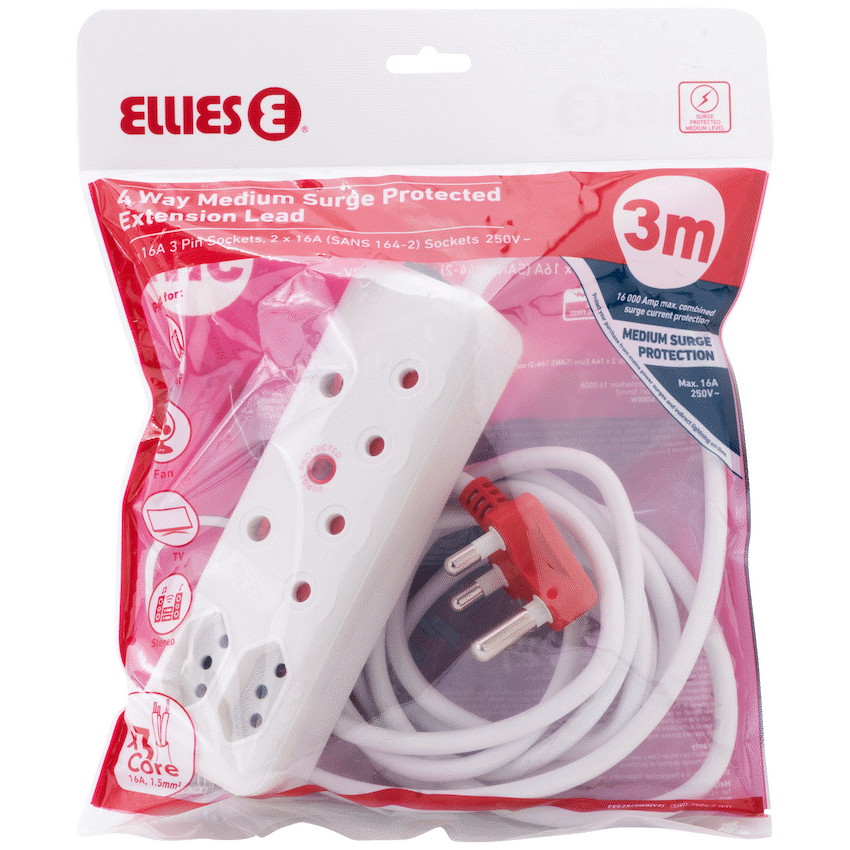 Ellies 4 Way Medium Surge Extension Lead -3M - Image 5