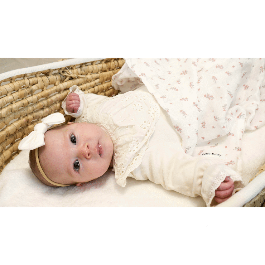 Echo Baby Bow Headbands - Set of 3 (Bone, white, pink) - Image 5