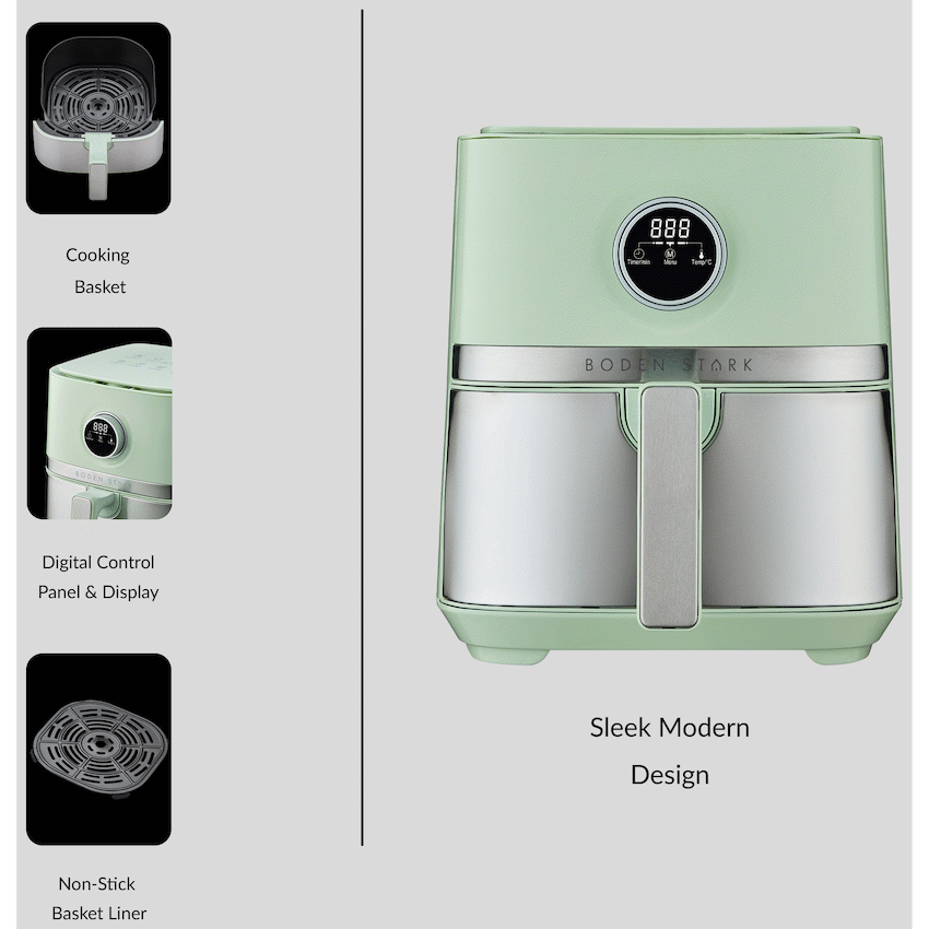 Boden Stark 5.0L Digital Air Fryer Green - Image 5