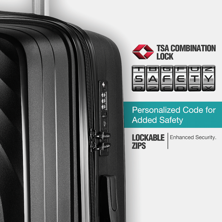 Travelwize Ripple PP 4-Wheel Spinner 55cm Luggage - Black - Image 5