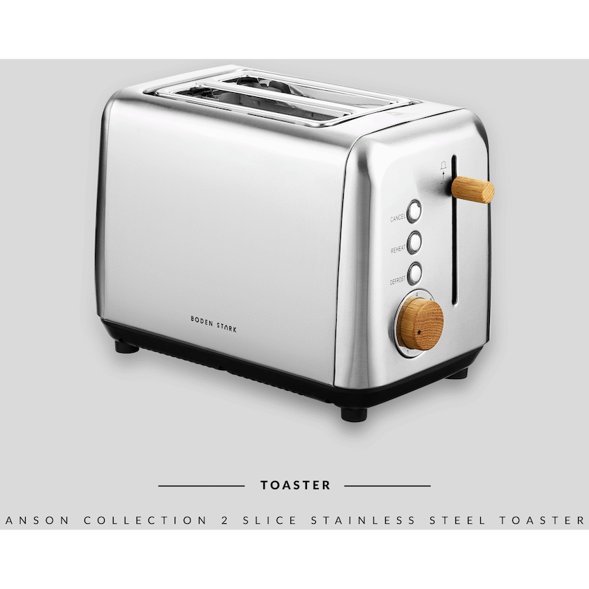 Boden Stark Anson Collection 2-Slice Stainless Steel Toaster - Image 5