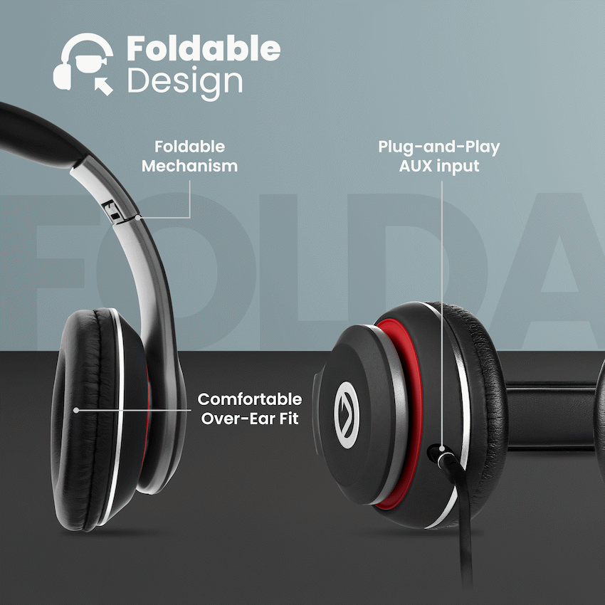 Volkano Falcon Headphones with Microphone - Black - Image 5