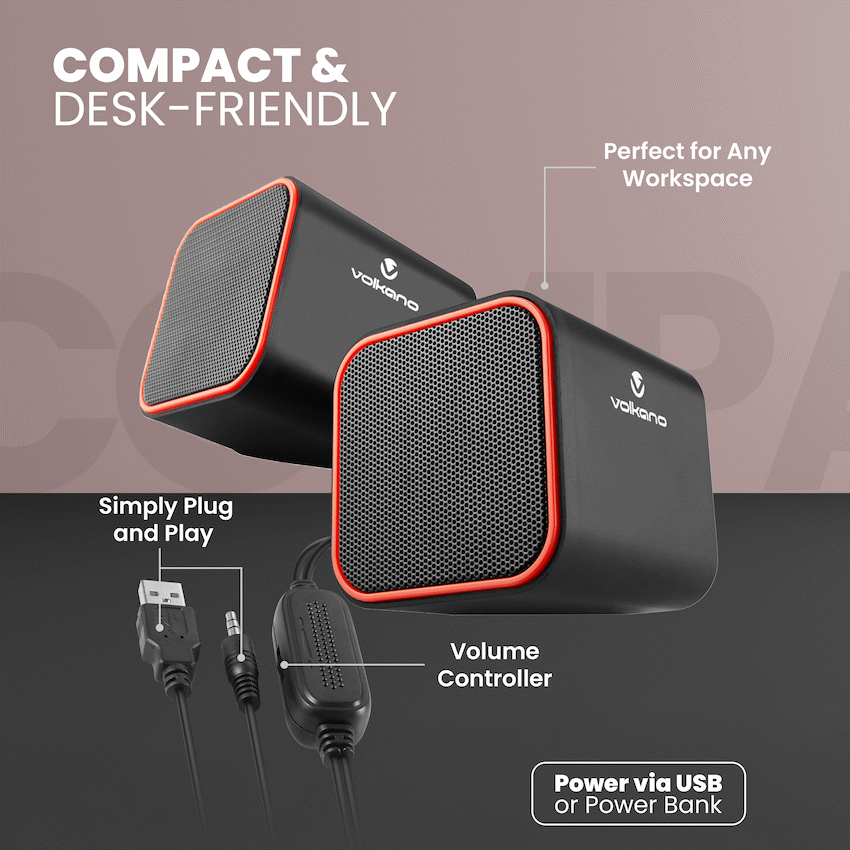 Volkano Diamond Series USB Speaker - Red - Image 5