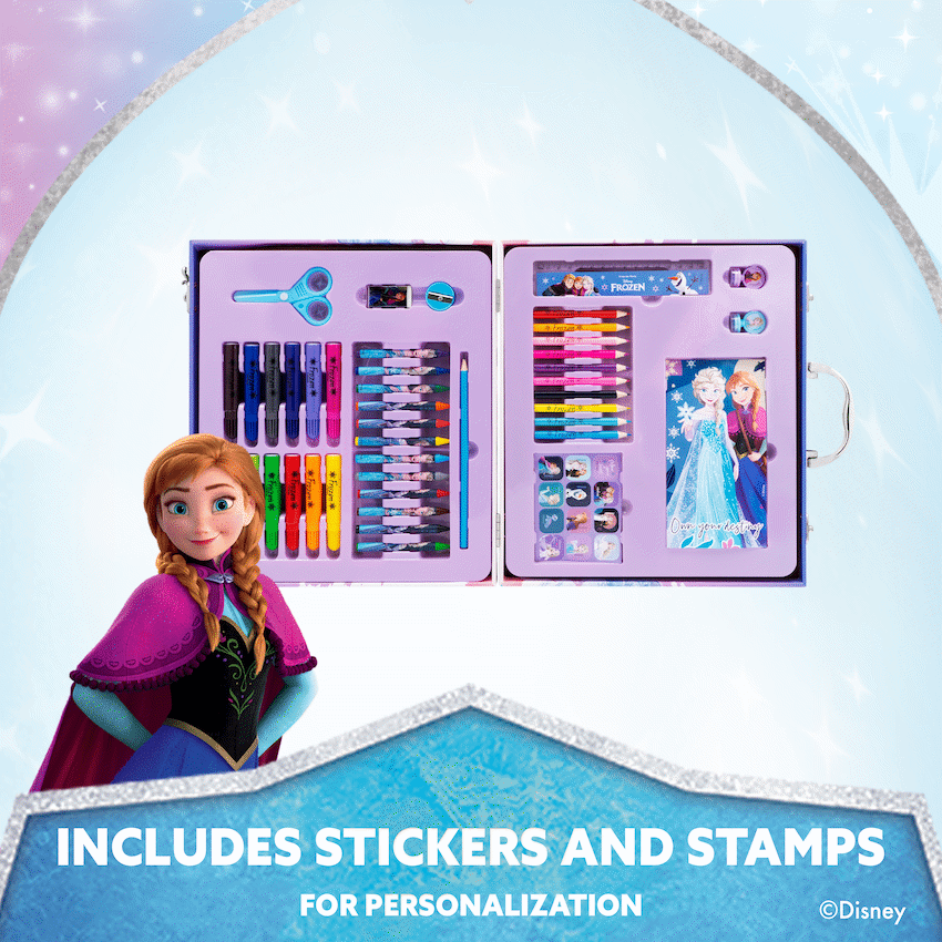 42 PIECE COLOURING STATIONERY BRIEFCASE- FROZEN - Image 5