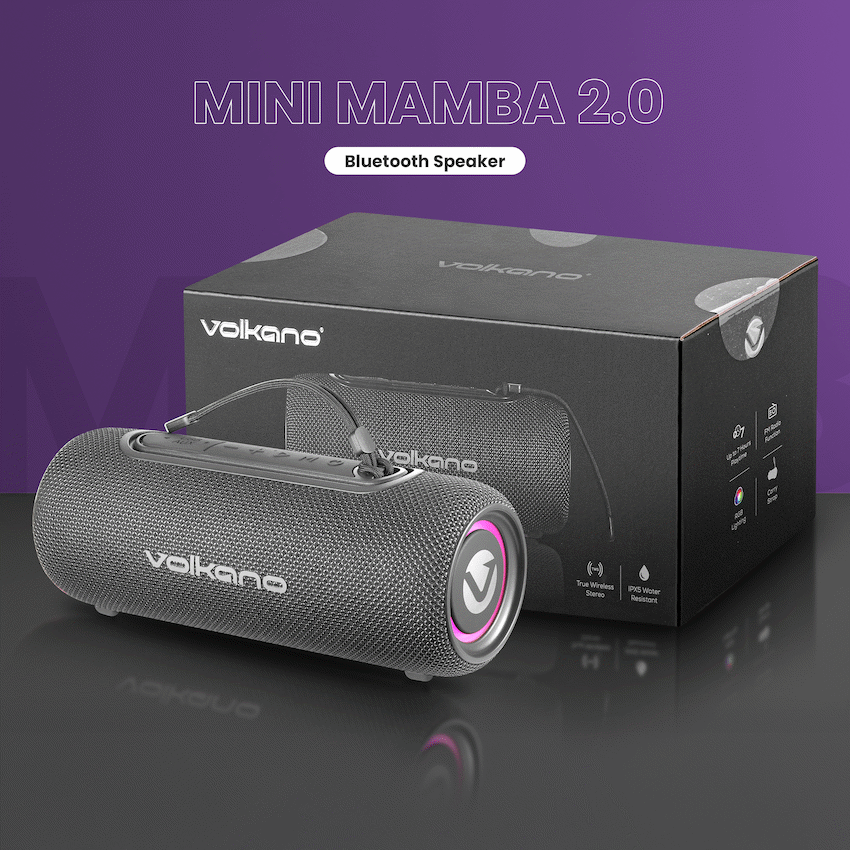 Volkano Mini Mamba 2.0 Series Bluetooth Speaker - Black - Image 5
