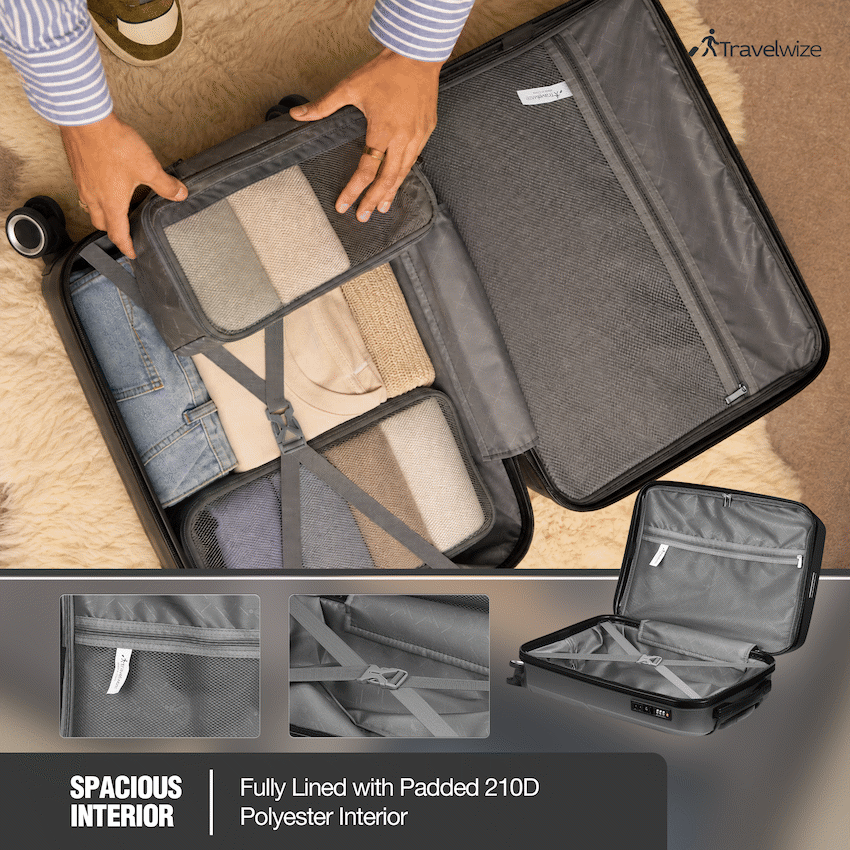 Travelwize Quartz PP 55cm 4-Wheel Spinner Luggage - Silver - Image 5
