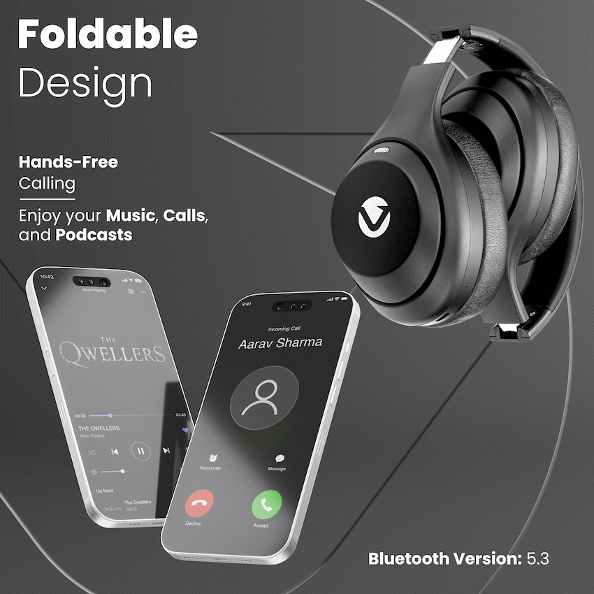 Volkano SoundSweeper Series Active Noise Cancelling bluetooth Headphones - Black - Image 5