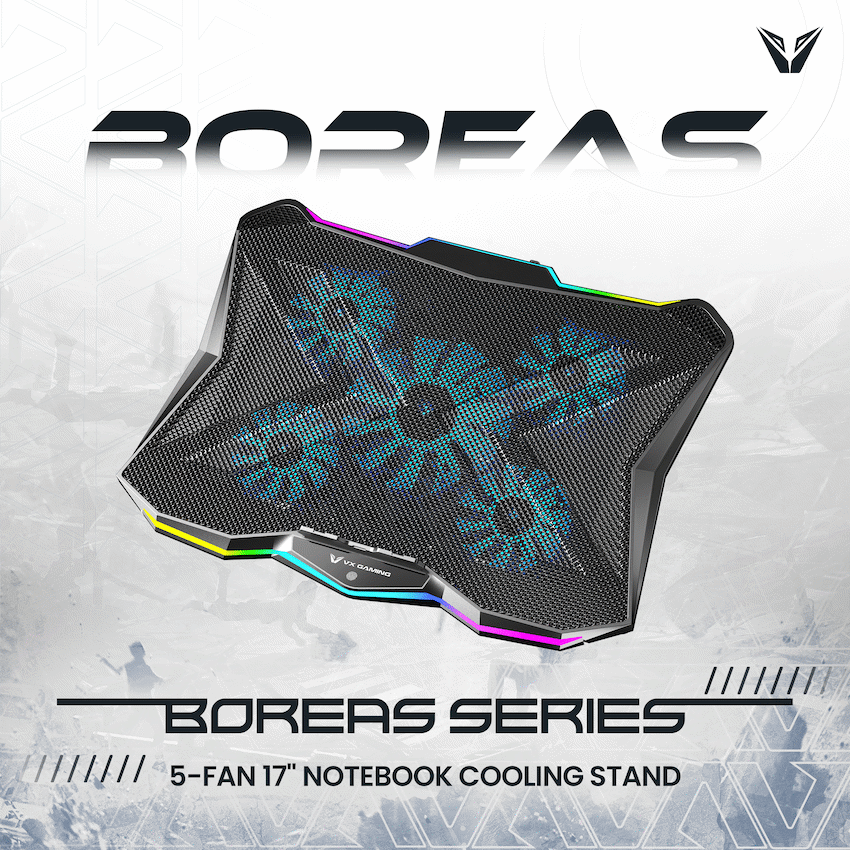 VX Gaming Boreas Series 5-Fan 17" Notebook Cooling Stand - Image 5