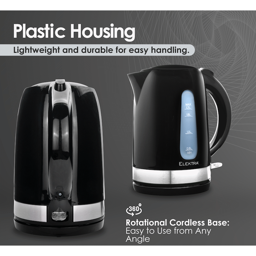 Elektra - 1.7l Plastic Kettle - Black - Image 5