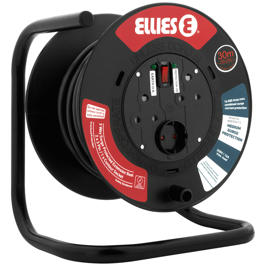 Ellies Heavy Duty Surge Extension Reel-30M-BK - Image 5