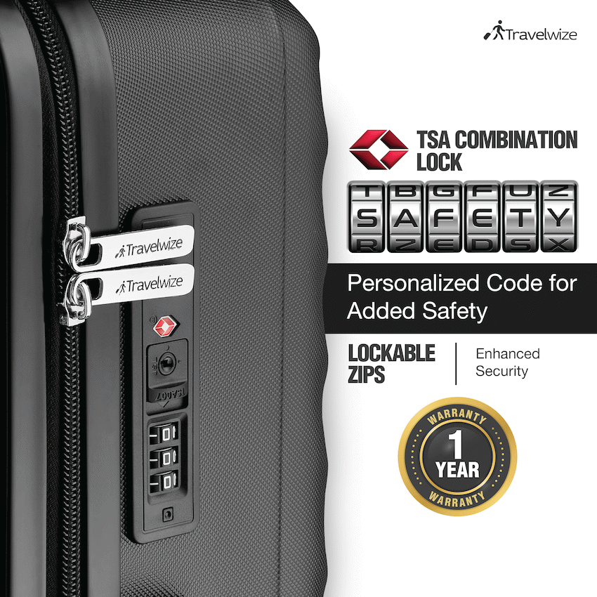 Travelwize Astra ABS 67cm 4-Wheel Spinner Luggage - Black - Image 5