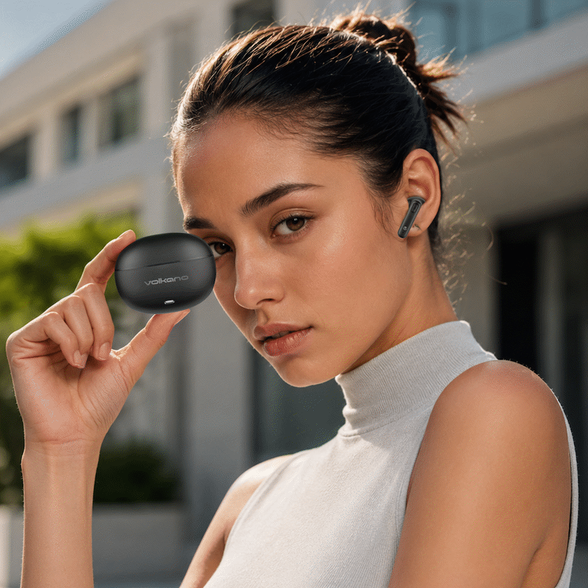 Volkano Pulse Series True Wireless Earphones with Charging Case - Black - Image 5