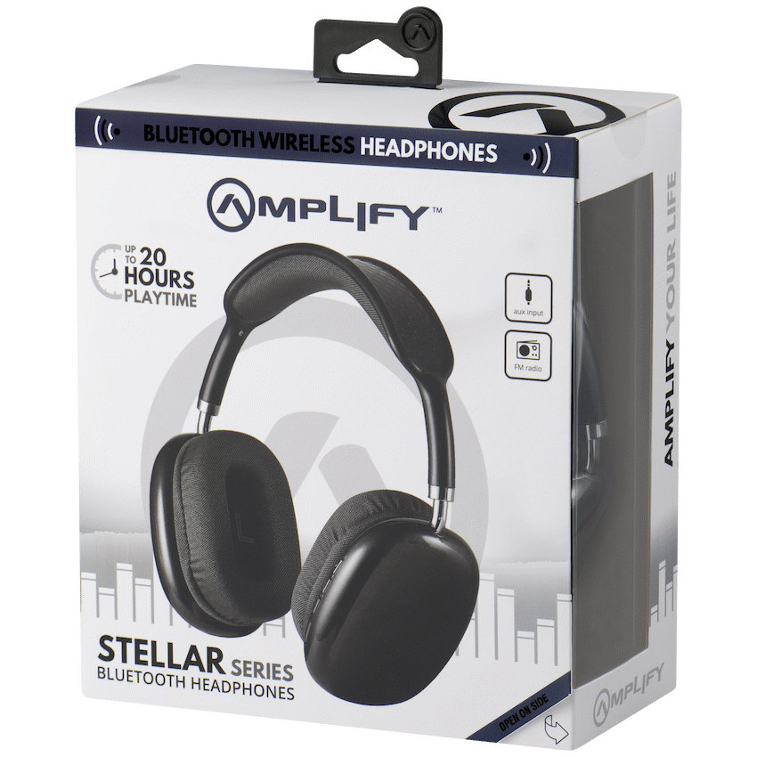 Amplify Stellar Series Bluetooth Headphones - Black - Image 5