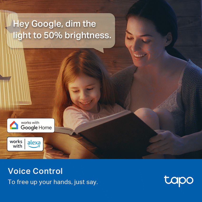 TP-Link Tapo L530E 2 Pack 8.7w Smart Wi-Fi Warm White Light Bulb, Dimmable, A60, E27 - Image 5