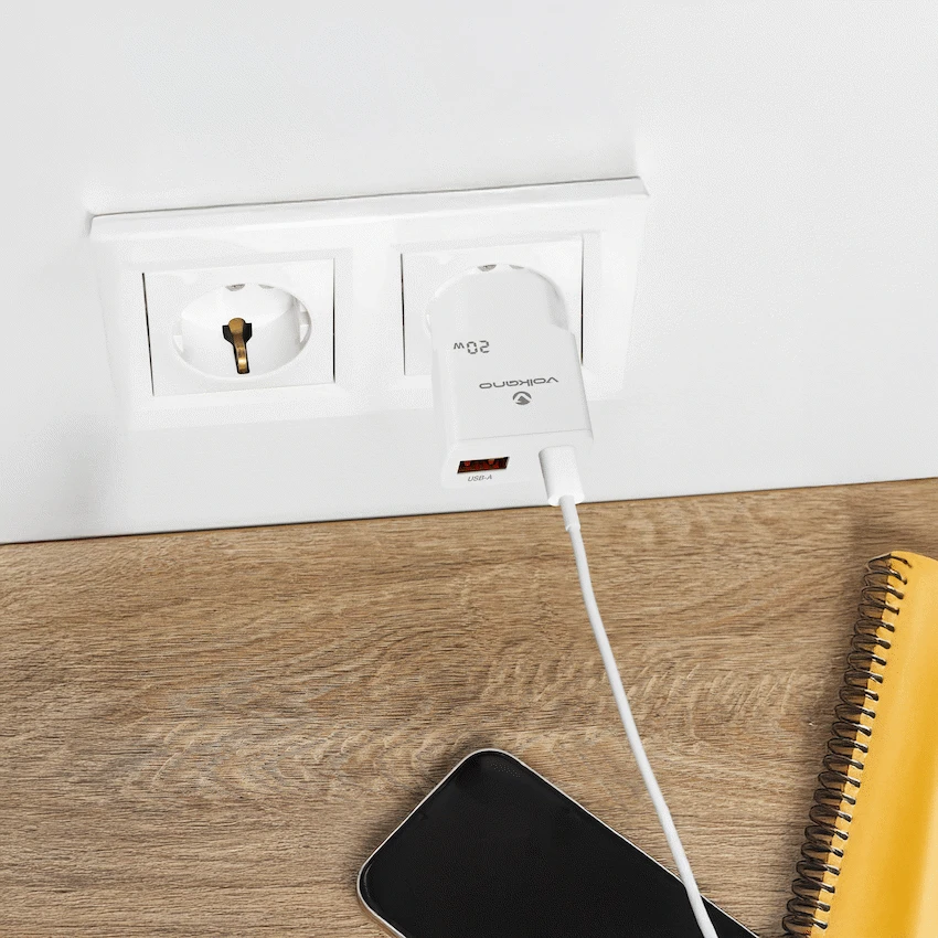 Volkano Mighty Series 20w Dual USB-A & USB-C GaN Wall Charger - Image 5