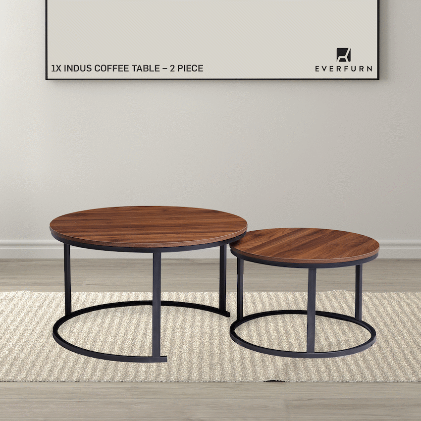Everfurn Indus Nesting Coffee Table - Mahogany 2-Piece - Image 6