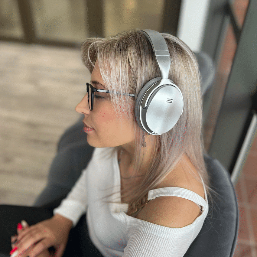 VolkanoX Silenco Series Active Noise Cancelling Bluetooth Headphones - Silver - Image 6