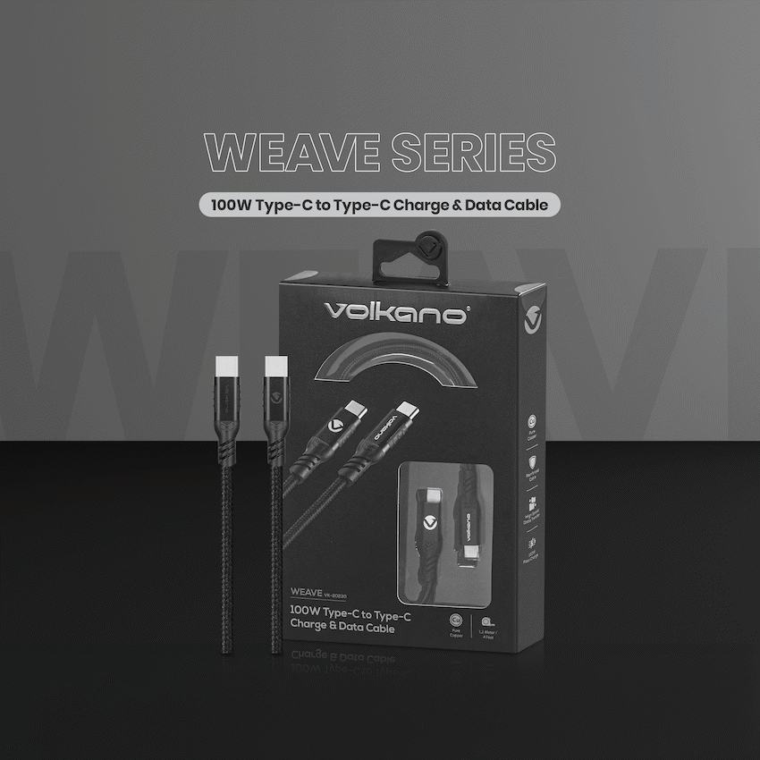 Volkano Weave Series 100w Type-C to Type-C 1.2m - Image 6