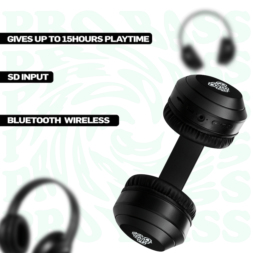 Pro Bass Renegade Series Bluetooth Headphone - Black - Image 6