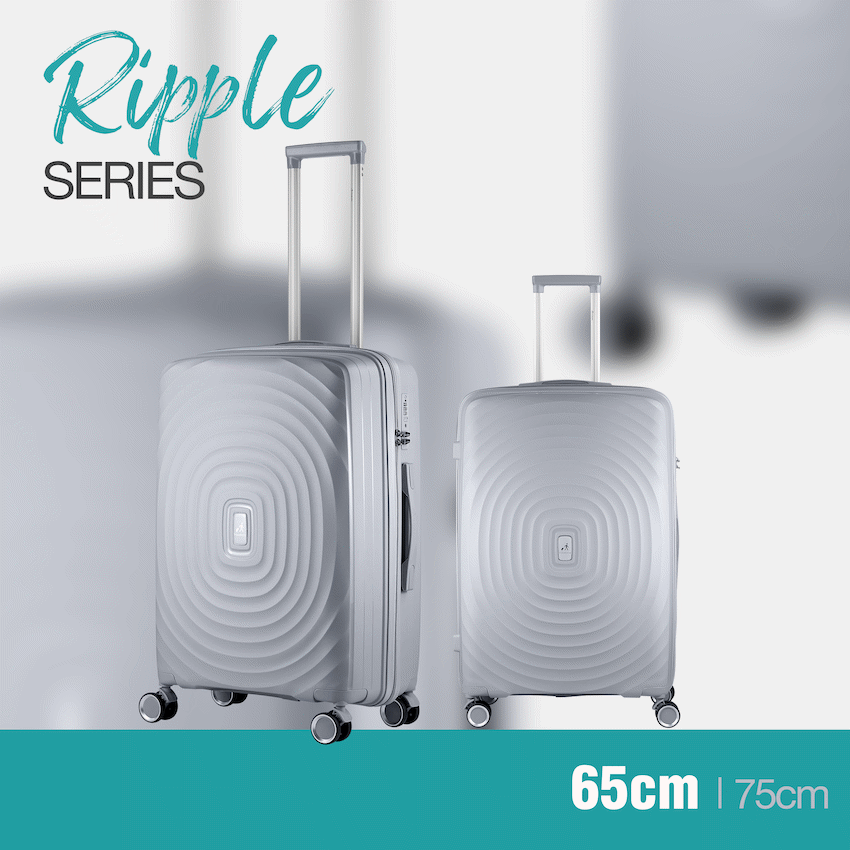 Travelwize Ripple PP 4-Wheel Spinner 65cm Luggage - Platinum - Image 6