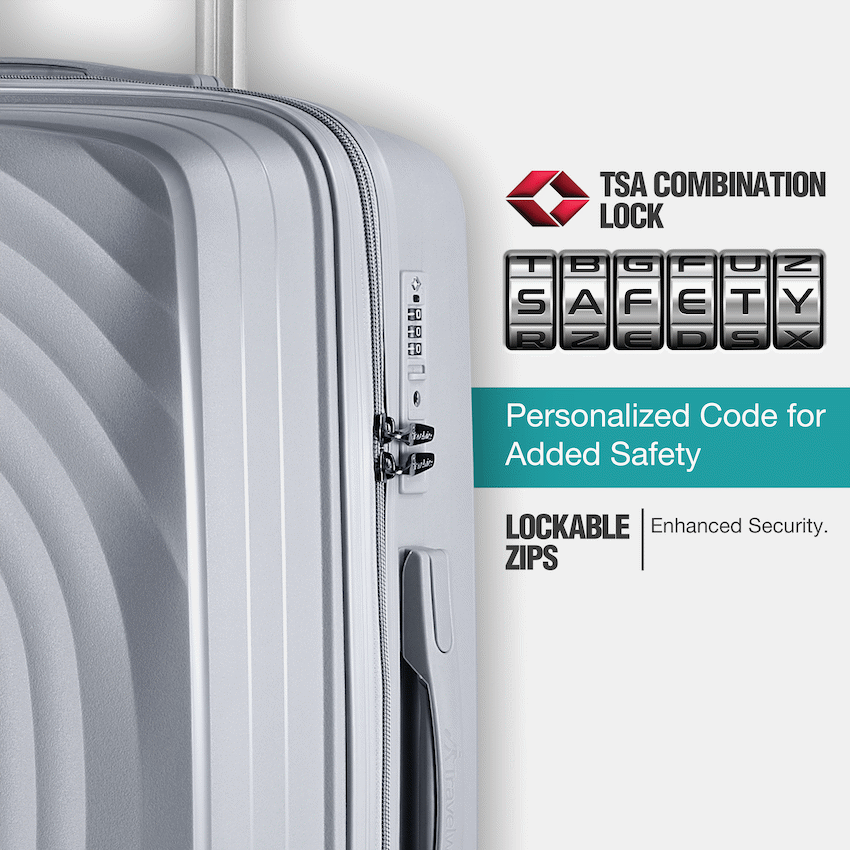 Travelwize Ripple PP 4-Wheel Spinner 75cm Luggage - Platinum - Image 6