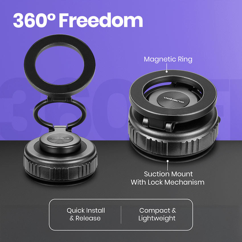 Volkano Magnoire Series Magsafe Phone Mount - Black - Image 6