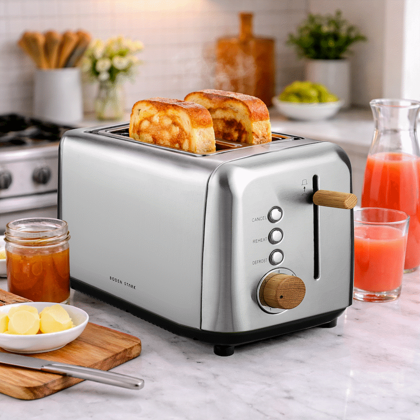 Boden Stark Anson Collection 2-Slice Stainless Steel Toaster - Image 6