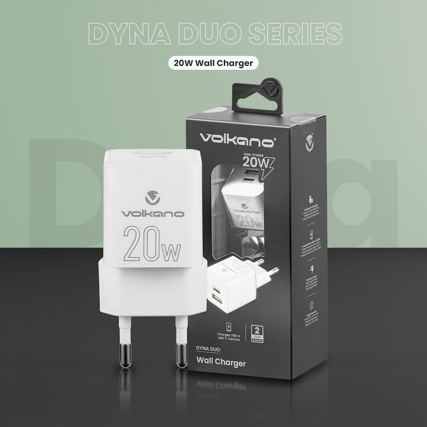 Volkano Dyna Duo 20w PD + QC 3.0 Wall Charger - Image 6