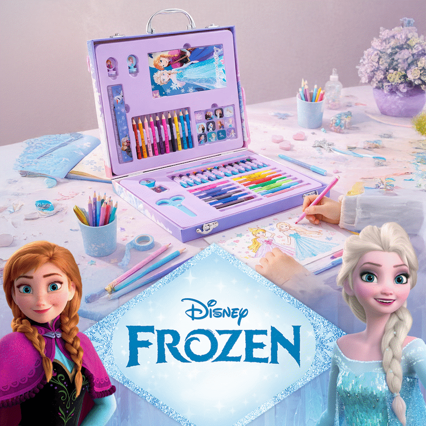 42 PIECE COLOURING STATIONERY BRIEFCASE- FROZEN - Image 6