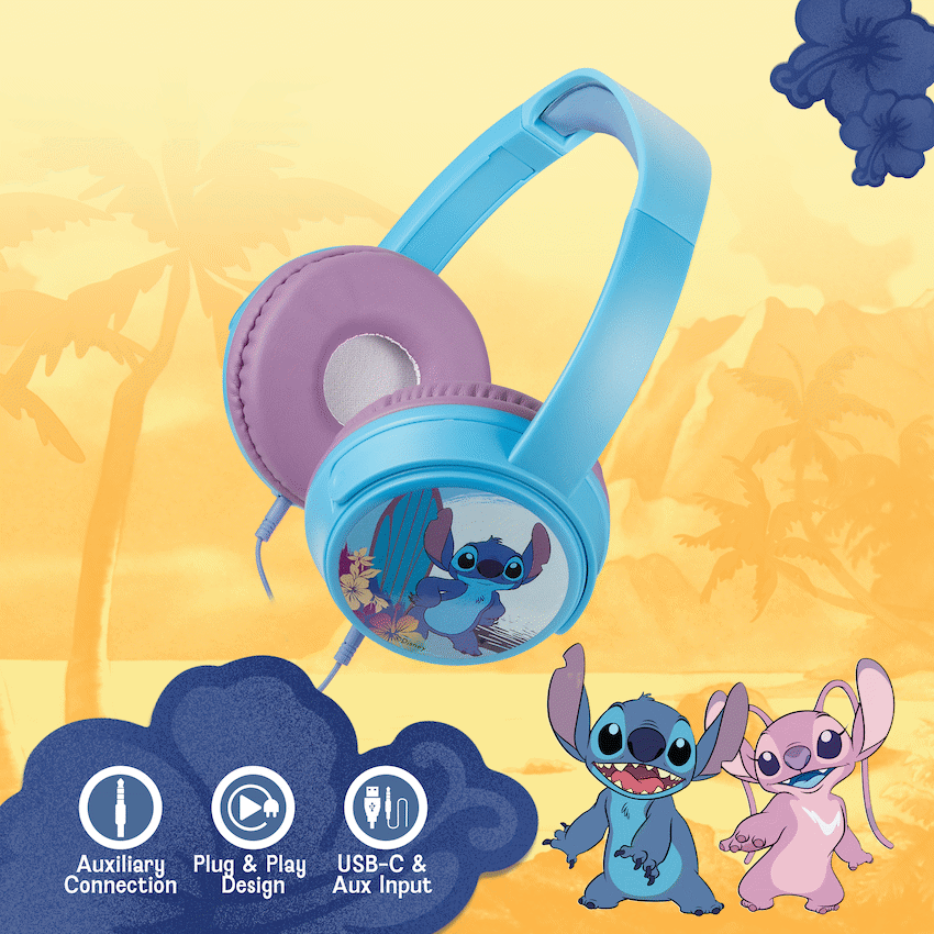 Disney Stitch Wired Headphones with 11 Stickers - Image 6