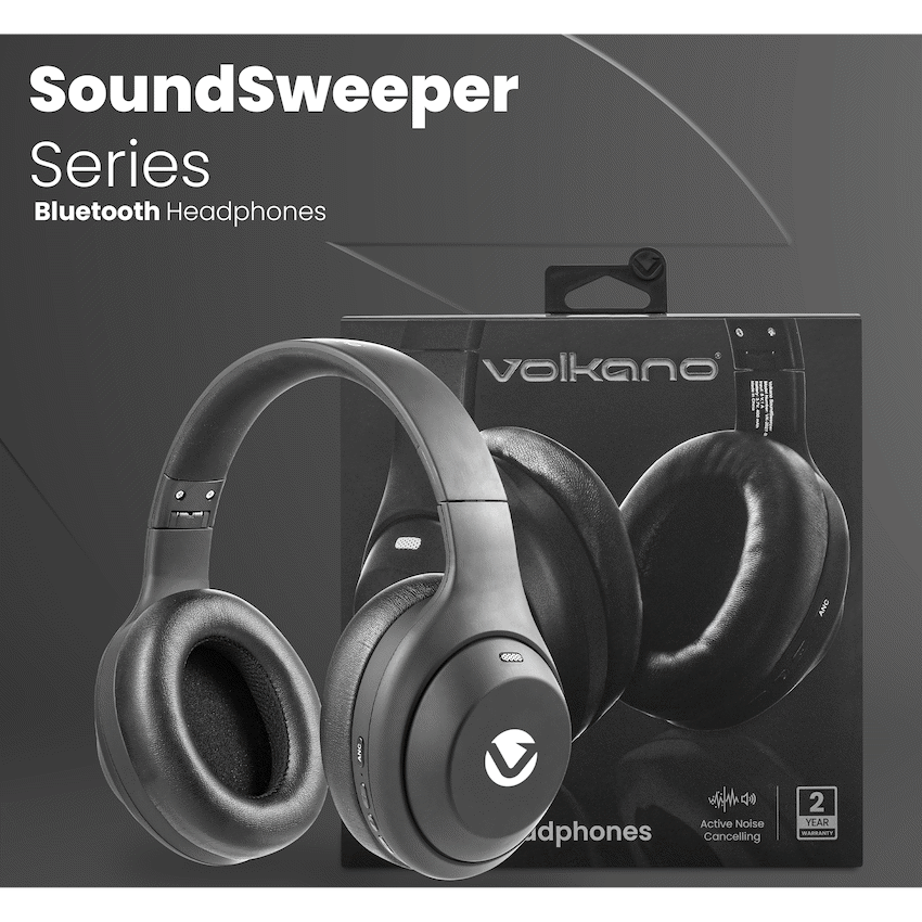 Volkano SoundSweeper Series Active Noise Cancelling bluetooth Headphones - Black - Image 6