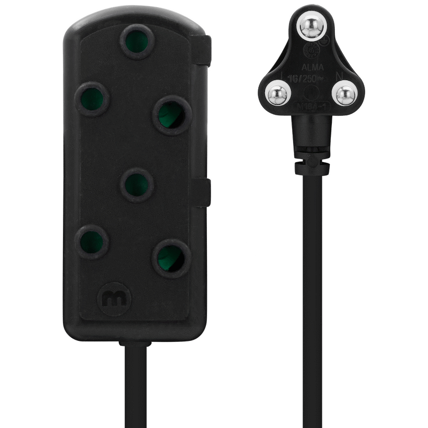 Ellies Side-by-Side Light-Duty Extension Lead - 3m - Black - Image 6