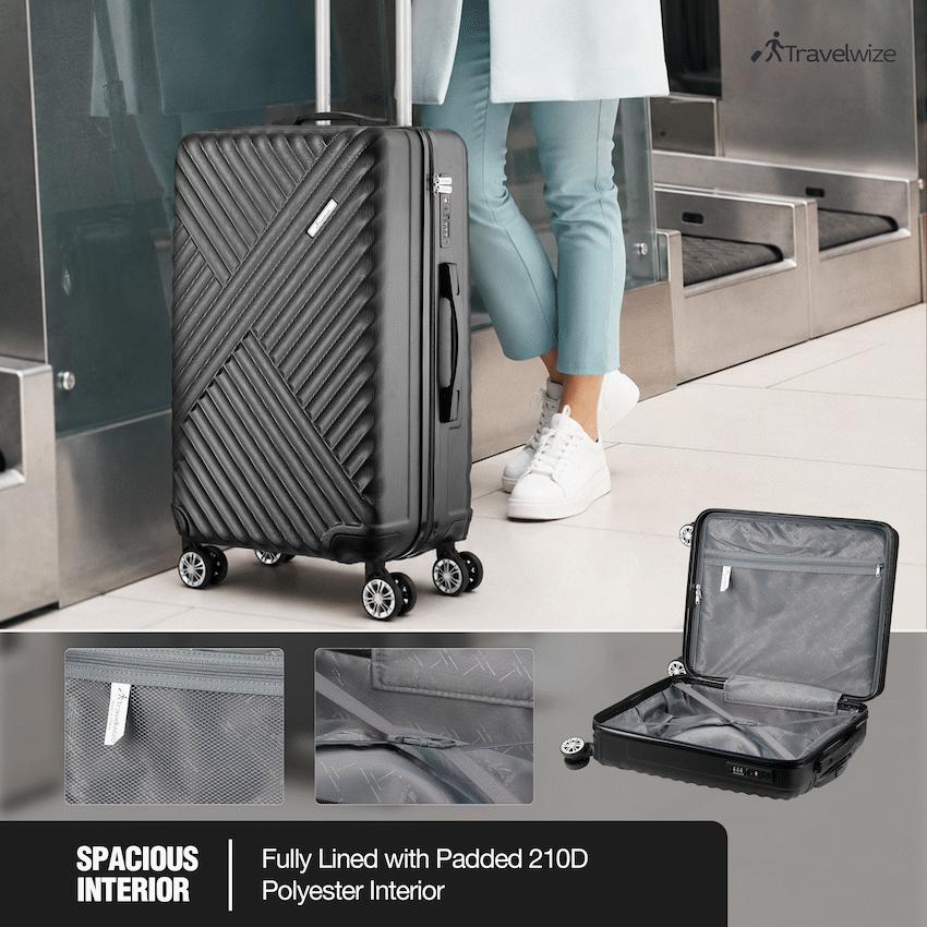 Travelwize Astra ABS 67cm 4-Wheel Spinner Luggage - Black - Image 6