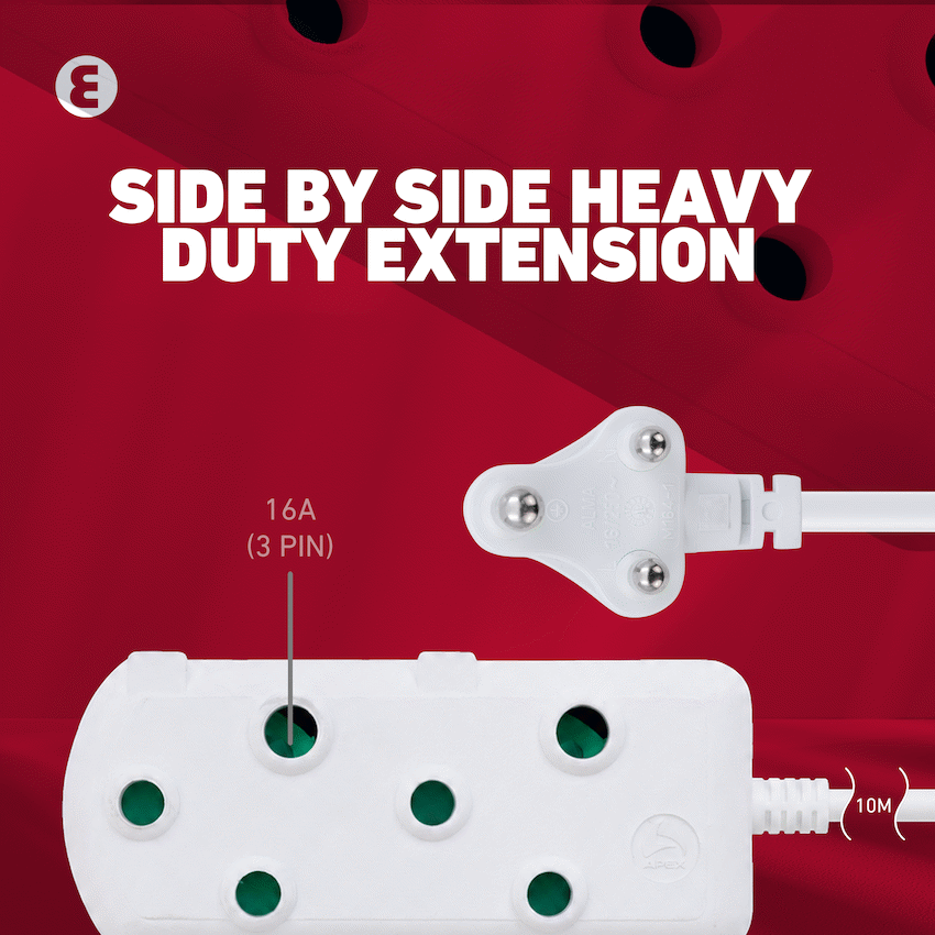 Ellies Side-by-Side Heavy-Duty Extension Lead - 10m - Image 6
