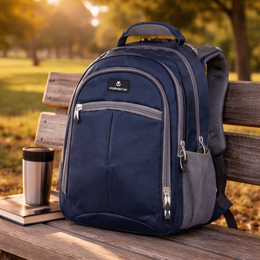 Volkano Orthopaedic Backpack 27L - Navy/Grey - Image 6