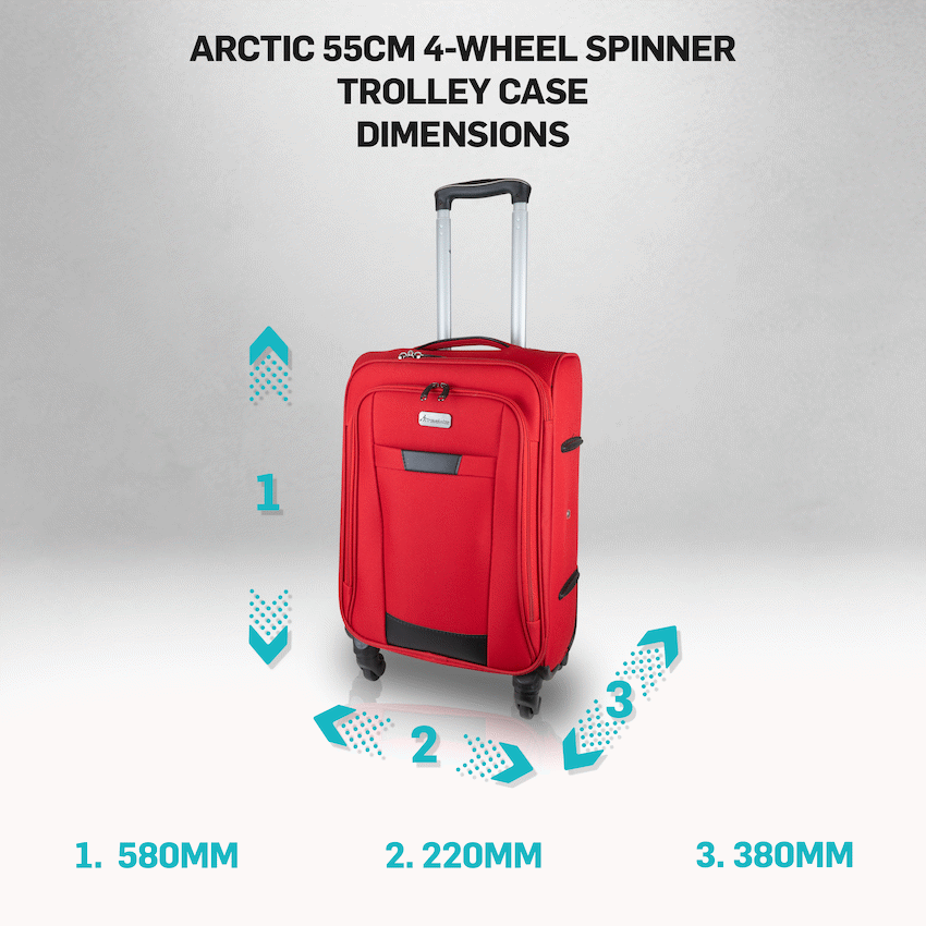 Travelwize Arctic 55cm 4-Wheel Spinner Trolley Case - Red - Image 6
