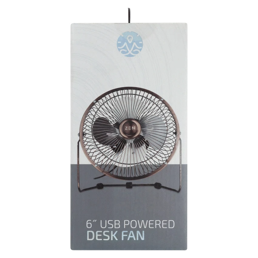 Zen Cool Series 6in Desk Fan - Copper - Image 6