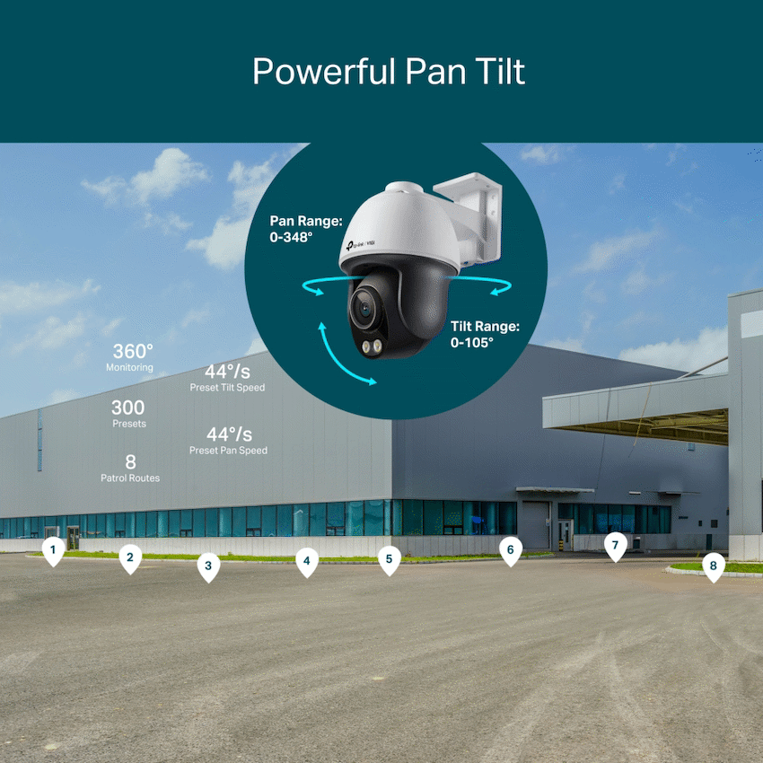 TP-Link Vigi C540S (4mm) 4MP Outdoor ColorPro Night Vision Pan-Tilt Network Camera - Image 7