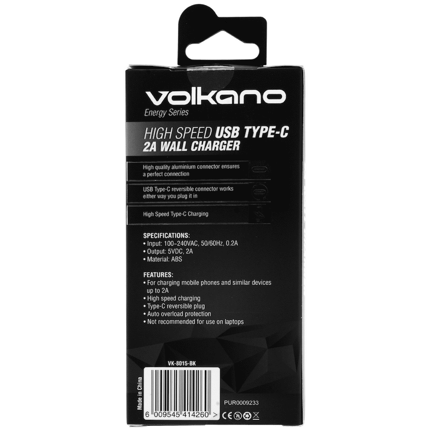 Volkano Energy Series USB Type-C 2a Wall Charger - Image 7