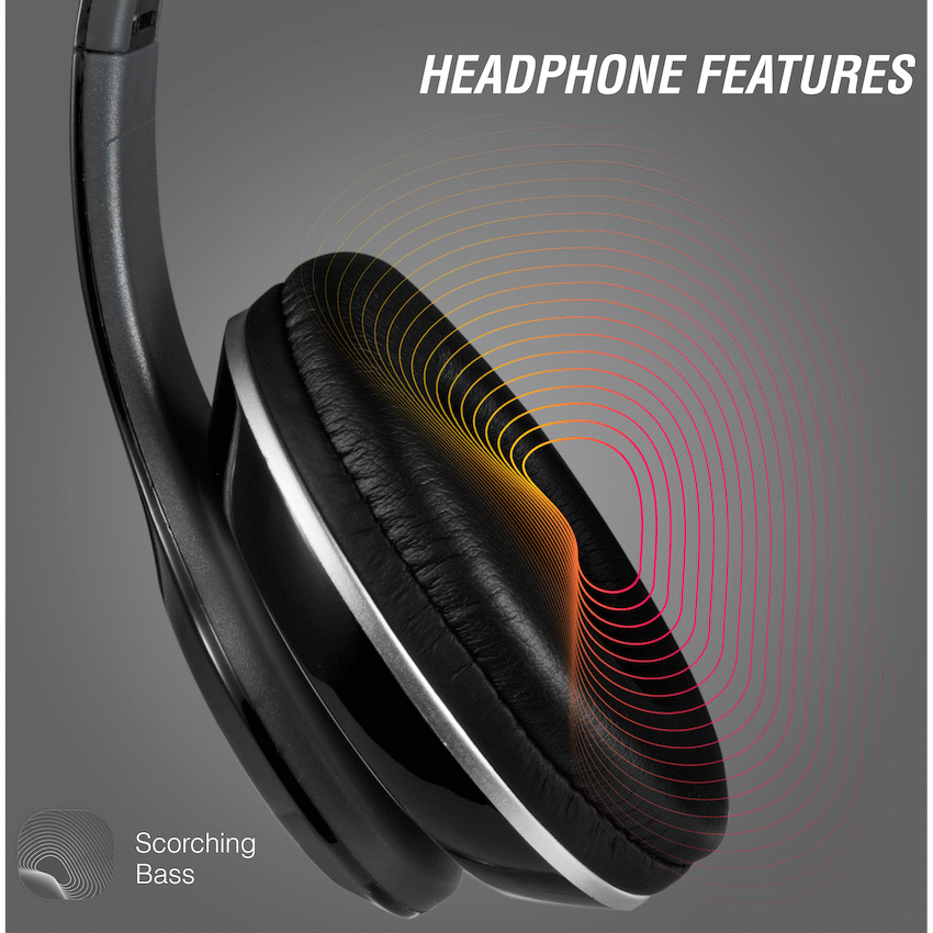 Volkano Falcon Headphones with Microphone - Black - Image 7