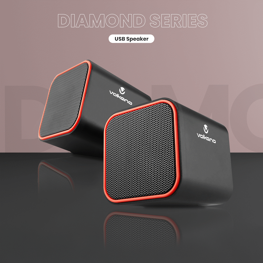 Volkano Diamond Series USB Speaker - Red - Image 7