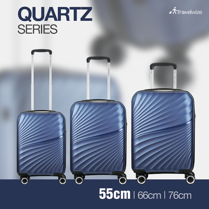 Travelwize Quartz PP 55cm 4-Wheel Spinner Luggage - Navy - Image 7