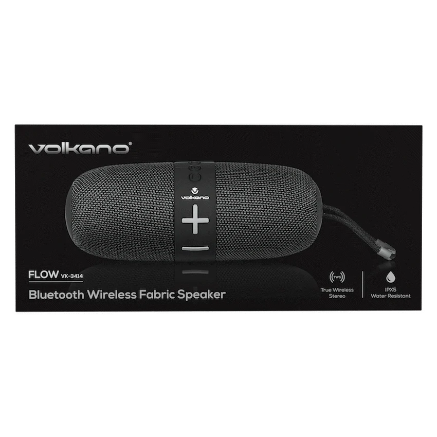 Volkano Flow Series Portable Bluetooth Speaker - Black with Grey Buttons - Image 7