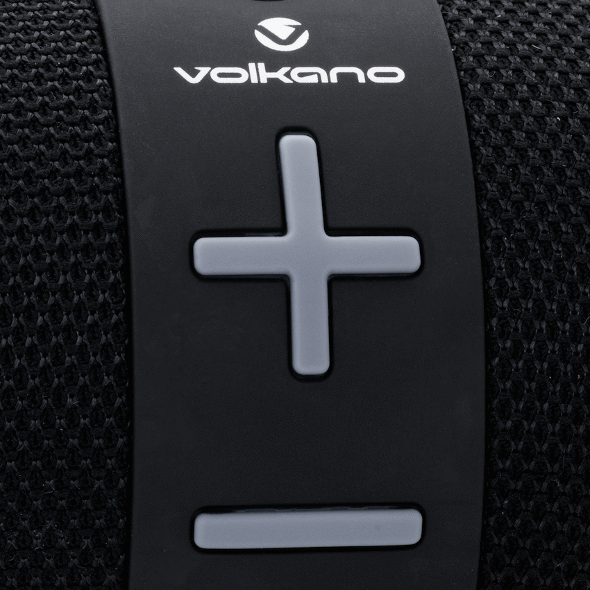Volkano Flow Series Portable Bluetooth Speaker - Black with Grey Buttons - Image 8