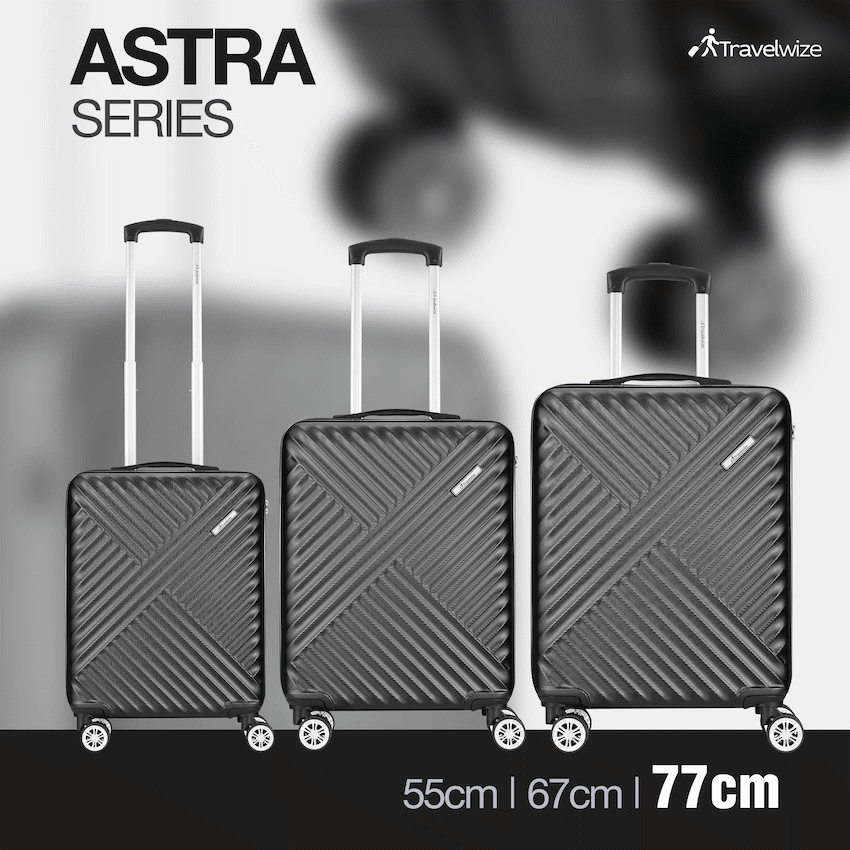 Travelwize Astra ABS 77cm 4-Wheel Spinner Luggage - Black - Image 8