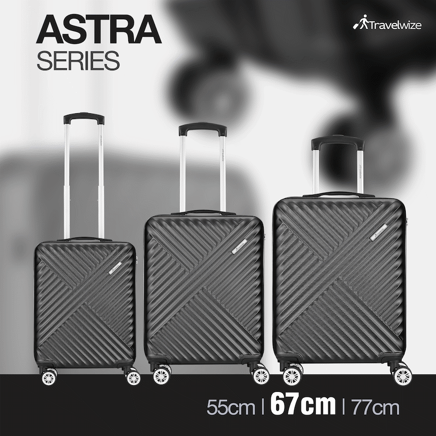 Travelwize Astra ABS 67cm 4-Wheel Spinner Luggage - Black - Image 8