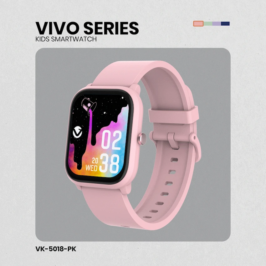 Volkano Vivo Series Kids Smart Watch - Pastel Pink - Image 8