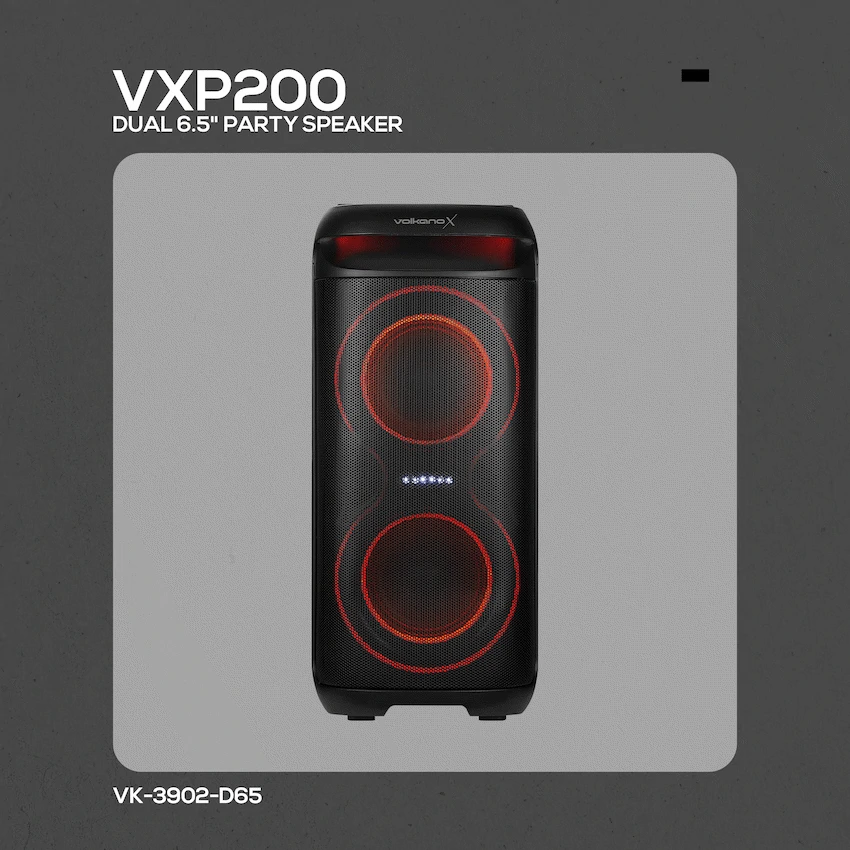 VolkanoX VXP200 Dual 6.5" Party Speaker - Black - Image 8