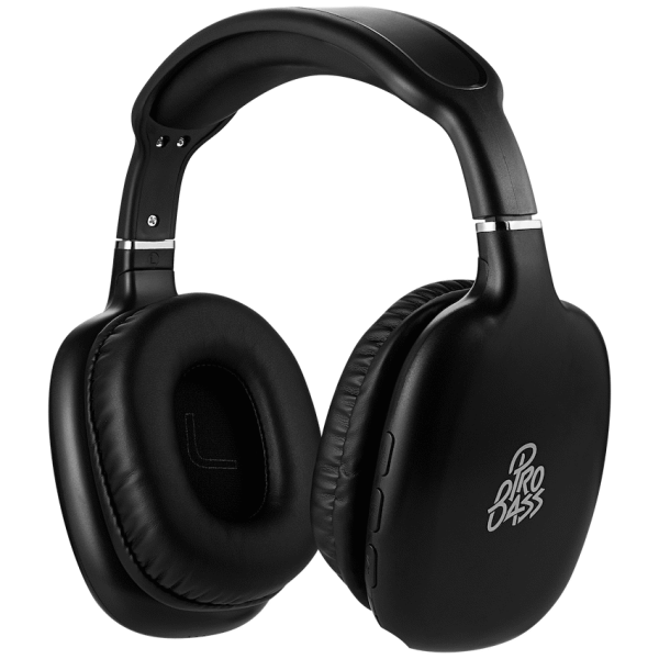 Pro Bass Retro Bluetooth Wireless Headphone with PU Case - Black