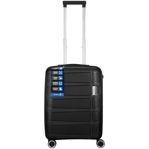 Travelwize Tourer PP 55cm 4-wheel Spinner Luggage Black